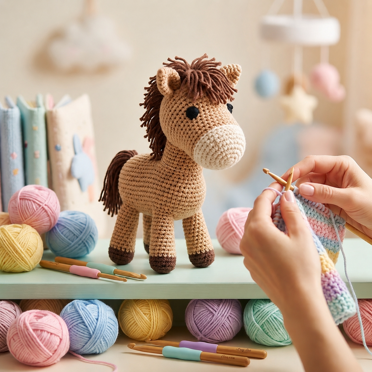 Caballo Amigurumi en Anaquel